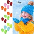 thumbnail image 1 of Toddler Winter Mittens 3Pairs Baby Cute Knit Mittens Hot Girls Boys Of Winter Warm Gloves Gloves for Kids, 1 of 5