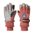 thumbnail image 1 of Kids Winter Gloves Girls Boys Snow Gloves Winter Thick Velvet Cycling Skiing Cold Gloves Warmth Gloves Brick Red,2-4 Years, 1 of 3