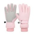thumbnail image 1 of Kids Winter Gloves Kids Winter Solid Color Ski Gloves Warm Thermal Snowboard Mittens Soft Cold Weather Outdoor Sports Handwear for Boys and Girls Girl Gloves Pink 9 Years-10 Years, 1 of 2