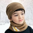thumbnail image 1 of Kids Winter Hat Beanie and Scarf Knitted Warm Kids Beanie Scarf Boy Winter Hat for 5-14 Years, 1 of 8
