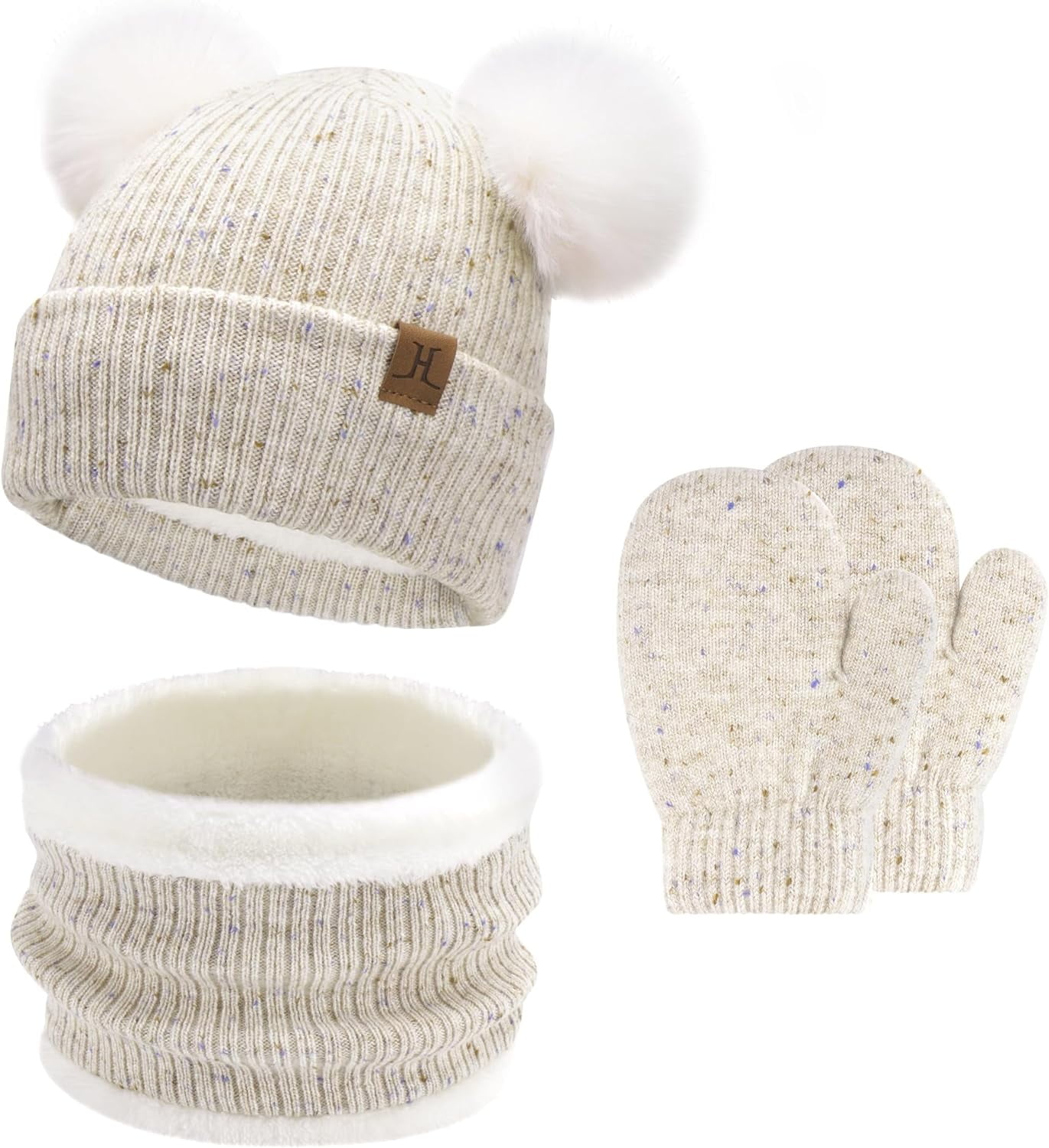 Kids Winter Hat Gloves Scarf Set, Girls Boys Toddler Children Hats