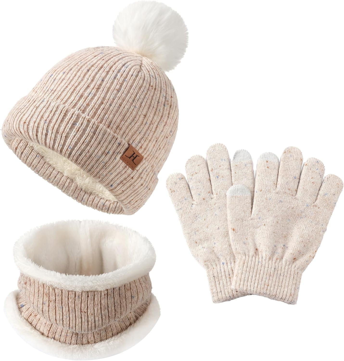 Kids Winter Hat Gloves Scarf Set, Girls Boys Toddler Children Hats