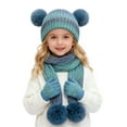 thumbnail image 1 of Kids Winter Hat Gloves Scarf Set, Warm Lined Hat Gloves Knit Scarf Set for Ages 3-10 Years Boys and Girls, 1 of 4