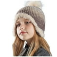 thumbnail image 1 of Kids Winter Hat Knit Winter Beanie Hats with Pompom Ear Flaps Cap Warm Lined Hat for Boys, 1 of 7