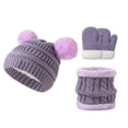 thumbnail image 1 of Kids Winter Hat Scarf Gloves Set Children's Warm Knit Fleece Lined Pompom Hat for Kids Ages 1-3, Perfect for Boys and Girls, 1 of 1