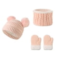 thumbnail image 1 of Kids Winter Hat Scarf Gloves Set Children's Warm Knit Fleece Lined Pompom Hat for Kids Ages 1-3, Perfect for Boys and Girls, 1 of 1