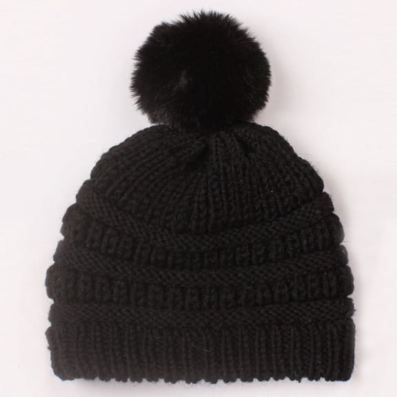 Kids Winter Hat Toddler Beanie Hat with Pom pom Cut Baby Lined Hat Warm Beanie Knit Cap for Toddlers Baby Girls and Boys