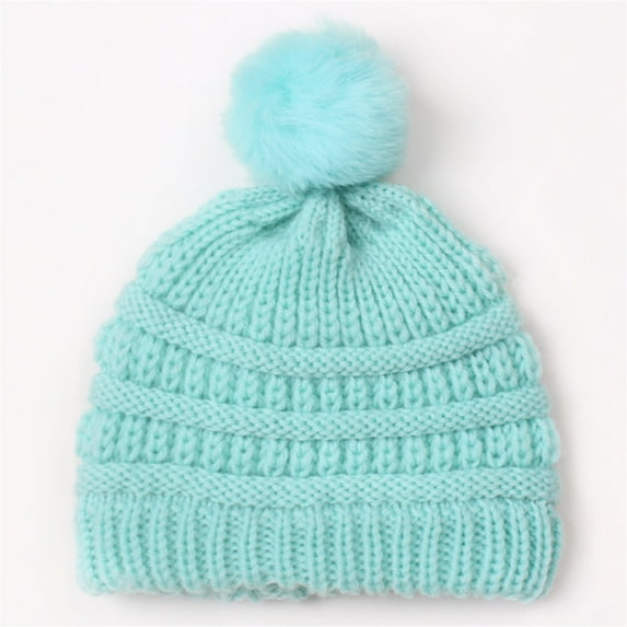 Kids Winter Hat Toddler Beanie Hat with Pom pom Lined Hat Soft Warm Beanie Cap for Toddler Kids