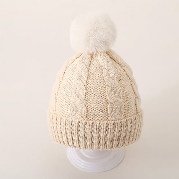 Kids Winter Hat Toddler Knitted Beanie Girls Fleece Children Neck Warmer Boys Warm Hats 12Months-4Years