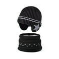 thumbnail image 1 of Kids Winter Hat and Scarf Set, Fleece Lined Knit Beanie with Ear Flaps, Warm Neck Warmer, Toddler Snow Accessories Set for Boys Girls 5-14 Black, 1 of 4