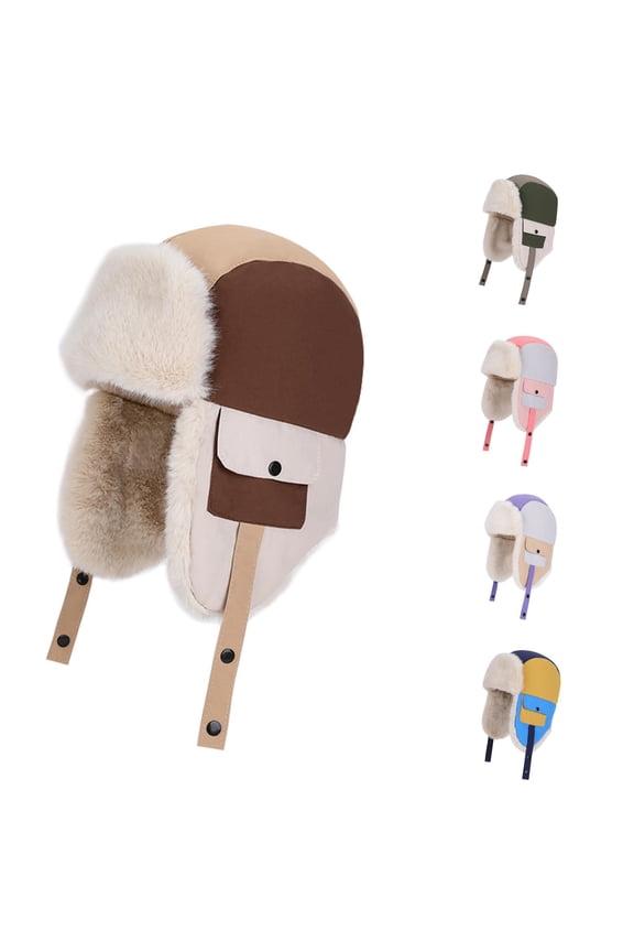 Kids Winter Hat with Ear Thermal Insulated Style Trapper Cap for Boys Girls Outdoor Windproof Cold Weather Mad Trapper Hats for Men