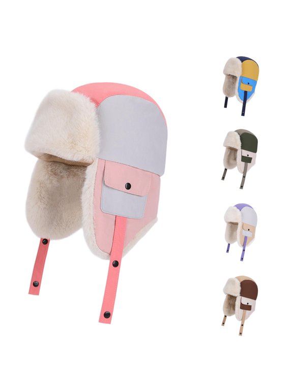 Kids Winter Hat with Ear Thermal Insulated Style Trapper Cap for Boys Girls Outdoor Windproof Cold Weather Mad Trapper Hats for Men
