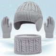 thumbnail image 1 of Kids Winter Hats Girls Gloves Scarf Set, Knitted Lined Beanie Hat Neck Warmer Mittens Set for Ages 2-12 Years Boys Girls, 1 of 6