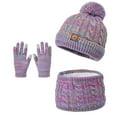 thumbnail image 1 of Kids Winter Hats Girls Gloves Scarf Set, Knitted Lined Beanies Cap for 3-10 Years Boys Girls, 1 of 7