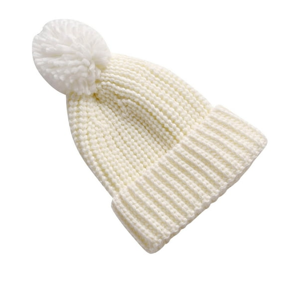 Kids Winter Hats Girls Knitted Winter Beanie Hat with Pompom Warm Lining Windproof Cap for Boys Girls