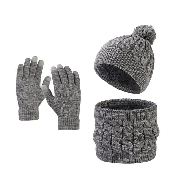Kids Winter Hats Girls Neck Warmer Glove Set, Children Beanies Hats Warm Lining Beanie for 2-8 Years Boys and Girls