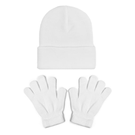 Kids Winter Hats Girls and Gloves Set, Knitted Beanies Cap for 2-8 Years Girls Boys