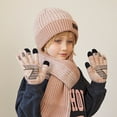 thumbnail image 1 of Kids Winter Hats Gloves Scarf Set, Warm Beanie Knit Scarf Mittens Set Christmas Gift for Ages 4-10 Years Boys Girls, 1 of 5