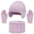 thumbnail image 1 of Kids Winter Hats Scarf Glove Set, Knitted Lined Beanie Hat Neck Warmer Mittens Set for Ages 2-12 Years Boys and Girls, 1 of 7