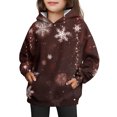 thumbnail image 1 of Kids Winter Holiday Pullover Hoodie with Festive Snowflake Print Long Sleeve Sweatshirt for Girls, 1 of 4