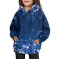 thumbnail image 1 of Kids Winter Holiday Pullover Hoodie with Festive Snowflake Print Long Sleeve Sweatshirt for Girls, 1 of 4