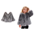 thumbnail image 1 of Kids Winter Jacket Girls Grey Fluffy Jacket Jacket Girls Warm Winter Coat Girls Jacket Size 6-7 Years, 1 of 5