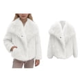thumbnail image 1 of Kids Winter Jacket Girls White Fluffy Jacket for Girls Jacket Girls Warm Winter Coat Winter Jackets for Girls 5-6 Years, 1 of 4
