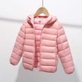 thumbnail image 1 of Kids Winter Jackets Boys Girls Hooded Puffer Lightweight Warm Down Coats Resistant Snow Outerwear 2025 Clothes with Pockets for Gifts,Pink,4 Years, 1 of 4