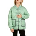 thumbnail image 1 of Kids Winter Jackets No Hood Thick Quilted Puffer Coat with Pockets for Boys Girls 3-15 Years Warm Outerwear (12-13 Years, Green), 1 of 7