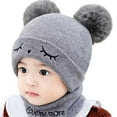 thumbnail image 1 of Kids Winter Knit Beanie Hat & Circle Scarf Set - Warm Neck Warmer and Cap for Boys and Girls, 1 of 8
