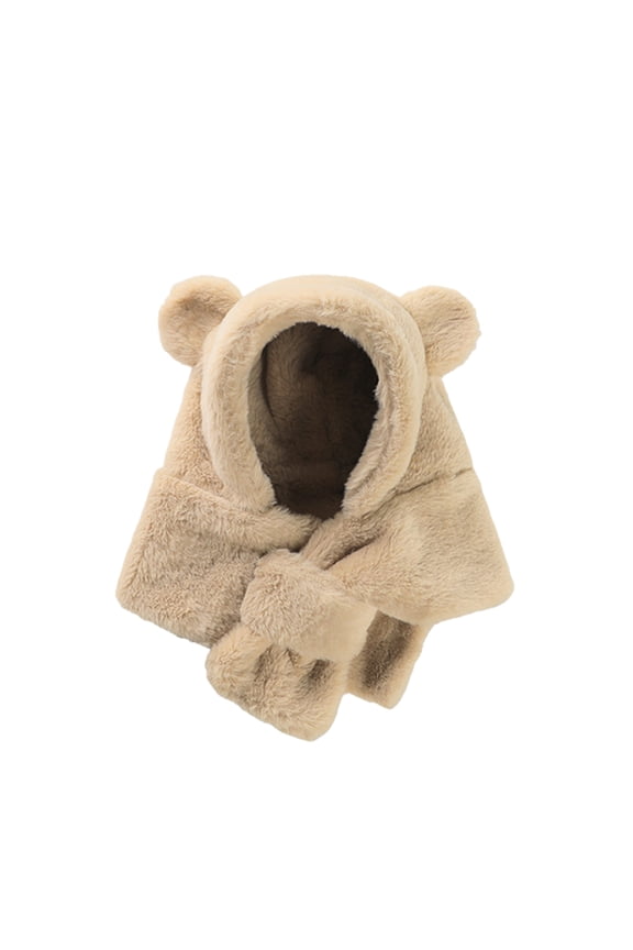 Winter Cute Bear Ear Warm Hat Women Plush Earflap Hat Kids Girls Windproof Cap