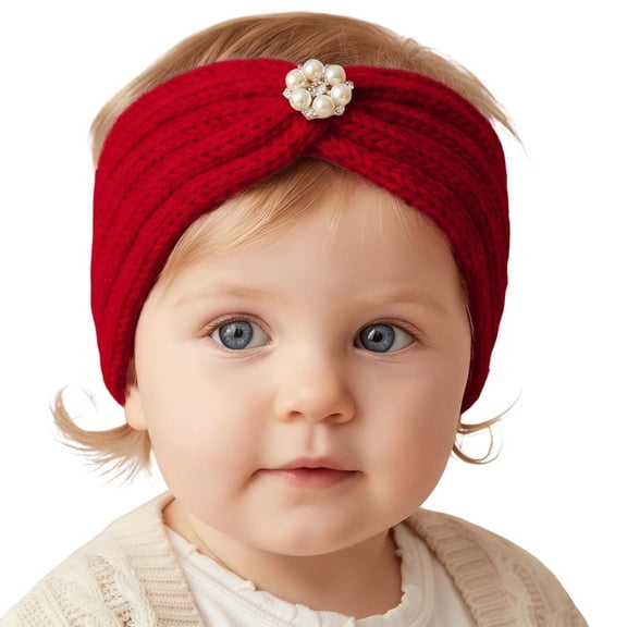 Kids Winter Knitted Headband Stretchy Yarn Ear Warmer Head Wrap Girls Boys Warm Lined Elastic Bandana Cold Weather Clothes