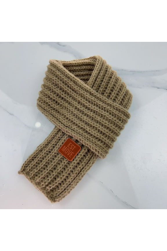 Kids Winter Knitted Warm Scarf Boys Girls Toddlers, Solid Color Soft Cotton Scarfs for Neck Warmer, Fashion Accessories,39in x 3in