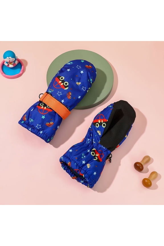 Kids Winter Mittens, Soft Polar Fleece Gloves with Adjustable Hook and Loop Strap, Warm Mittens for Babies and Toddlers