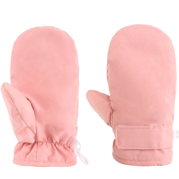 Kids Winter Mittens Warm Fleece Lined Snow Gloves Boys Girls Cold Weather Outdoor Skiing Gloves Elastic Cuff