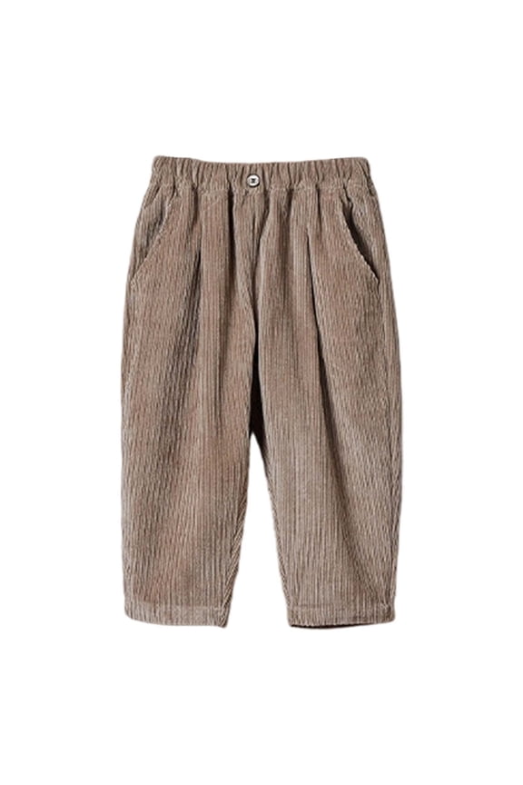 Kids Winter Pants, Boys Corduroy Casual Pants Classic Straight Leg Design Comfortable Soft Fabric For Everyday Play,Sweatpants Wide Leg,Size:9-10 Years
