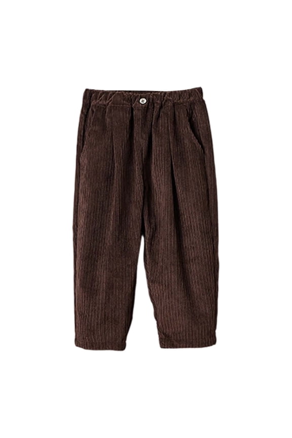 Kids Winter Pants, Boys Corduroy Casual Pants Classic Straight Leg Design Comfortable Soft Fabric For Everyday Play,Sweatpants Wide Leg,Size:9-10 Years