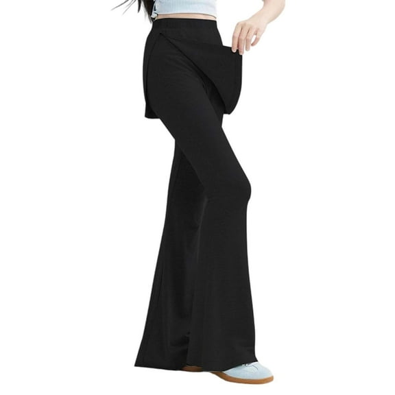 Kids Winter Pants, Girls High Waist Flare Leggings Two Piece Yoga Pants For Kids With Stretchy Athletic Casual Bottoms,Sweatpants Wide Leg,Size:12-13 Years