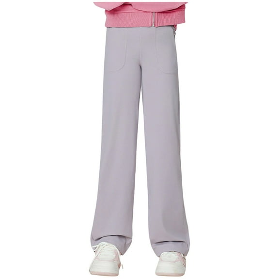Kids Winter Pants, Girls Wide Leg Pants For Kids And Autumn Casual Straight Fit Pants Comfortable Loose Yoga Trousers For Children,Size:15-16 Years