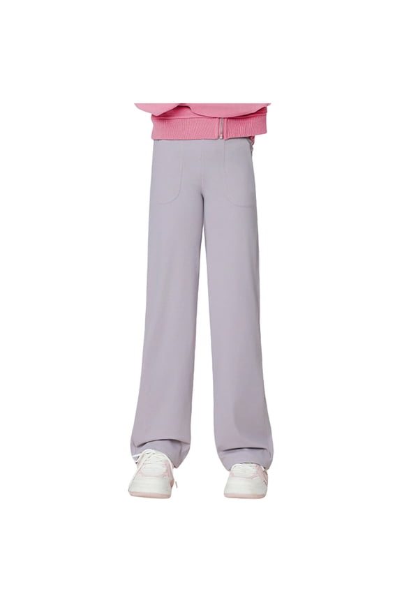Kids Winter Pants, Girls Wide Leg Pants For Kids And Autumn Casual Straight Fit Pants Comfortable Loose Yoga Trousers For Children,Size:15-16 Years