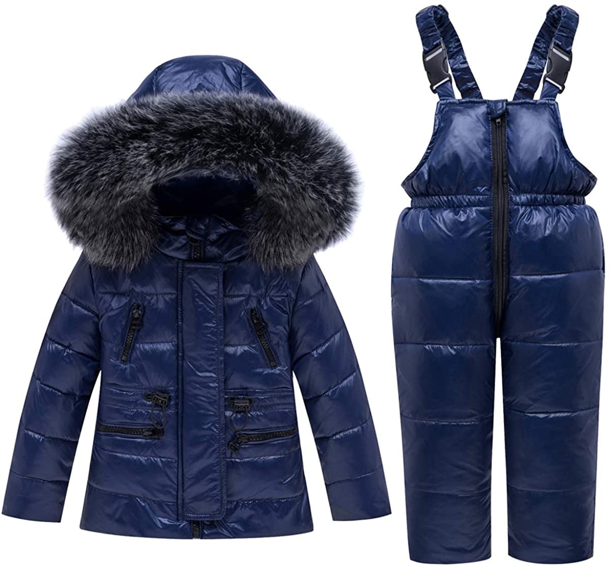Kids Winter Puffer Jacket and Snow Pants 2Piece Snowsuit Skisuit Set