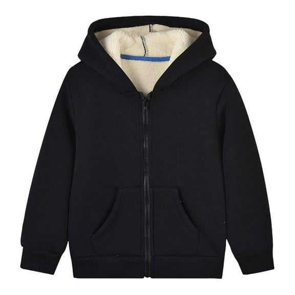 Kids Winter Pullover Hooded Coat with Thick Lamb Wool for Boys and Girls All Day Warmth and Comfortable Outdoor Wear