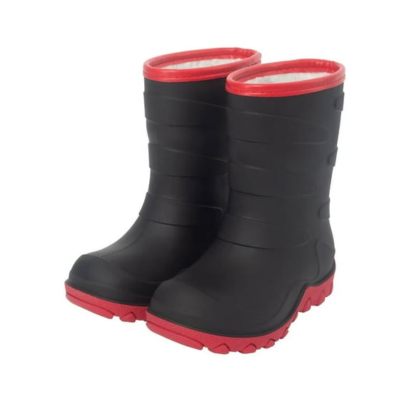 FUNCOO PLUS Kids Winter Rain Boots Insulated Warm Snow Boots for Boys Big Kid Size 5