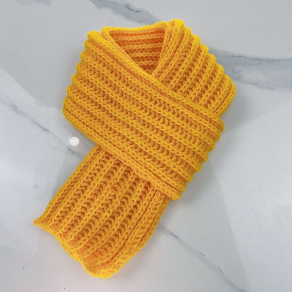 Kids Winter Scarf 9 Colors | Soft Knit Children's Neck Warmer | Breathable Playground Scarf for Boys & Girls | Holiday Gift Accessories (Yellow)