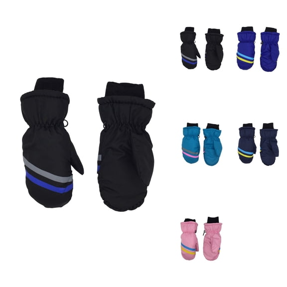 Kids Winter Skiing Mittens, Warm Insulated Waterproof Lined, Durable Grip for Toddlers and Children Boys Girls