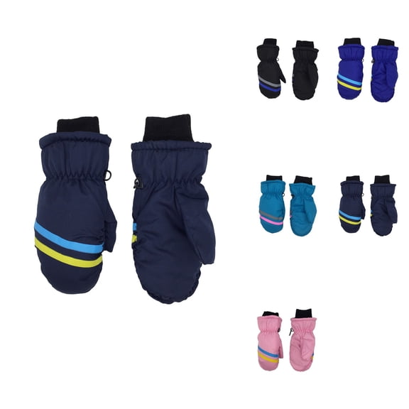 Kids Winter Skiing Mittens, Warm Insulated Waterproof Lined, Durable Grip for Toddlers and Children Boys Girls