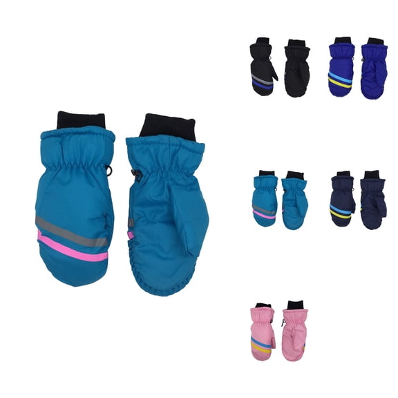 Kids Winter Skiing Mittens, Warm Insulated Waterproof Lined, Durable Grip for Toddlers and Children Boys Girls