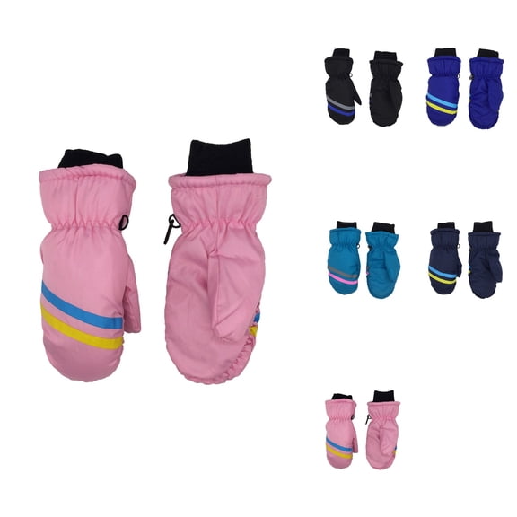 Kids Winter Skiing Mittens, Warm Insulated Waterproof Lined, Durable Grip for Toddlers and Children Boys Girls