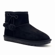 Kids Winter Snow Boots, Girls Boys Comfy Faux Fur Lined Short Boots Slip On Furry Outdoor Warm Ankle Boot