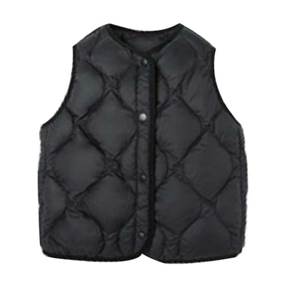 Kids Winter Snow Puffer Down Vest Sleeveless Jacket Warm Lined Cute High Neck Vest Down Puffer Vest Winter Baby Essentials for Boys And Girls 4T